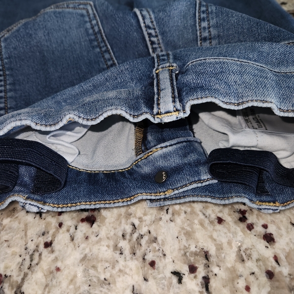 Gap Kids Girls Adjustable Waist Denim Stretch Slim Jeans Size 10 Reg Distressed - Picture 6 of 6